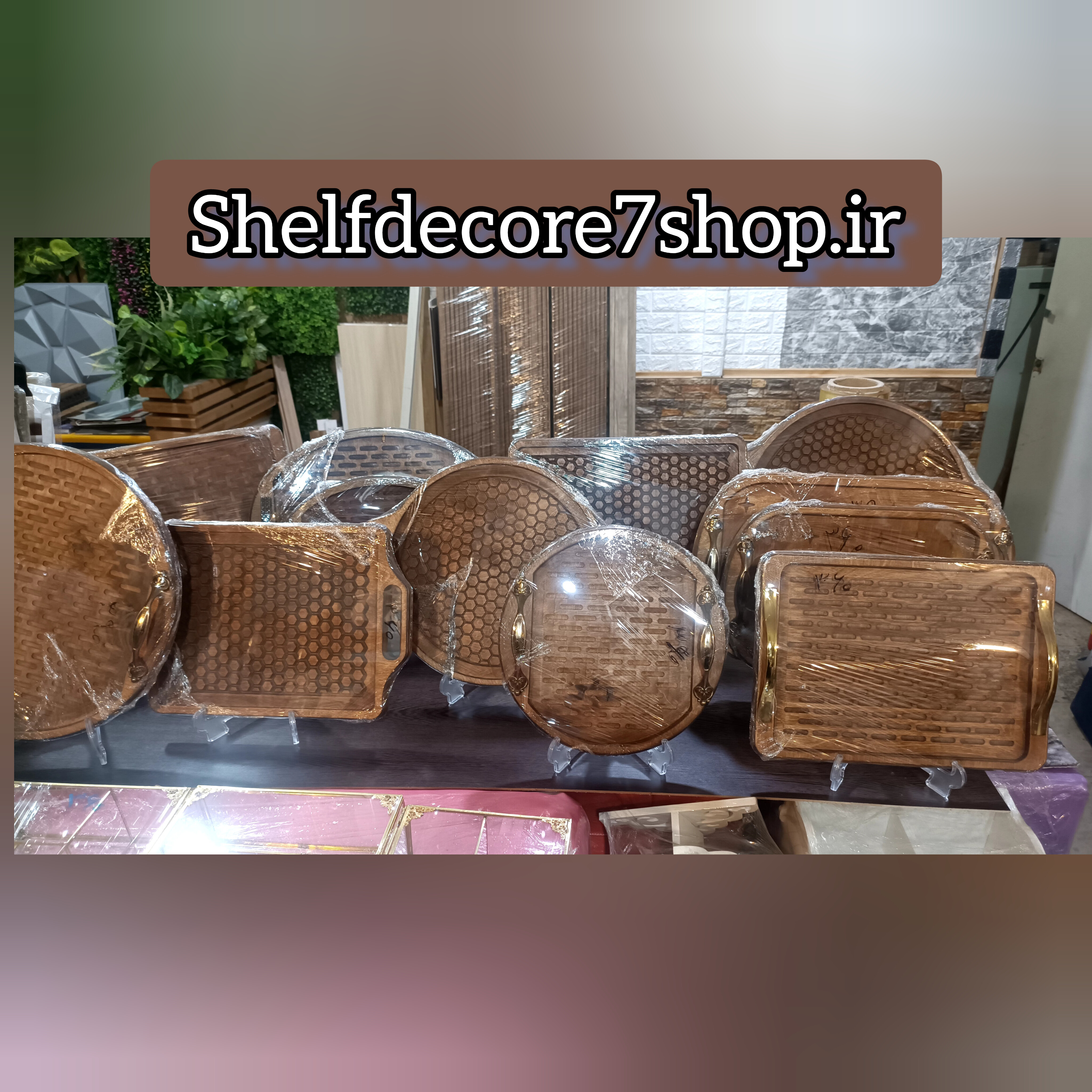 سینی گرد تمام چوب cnc ضد اب