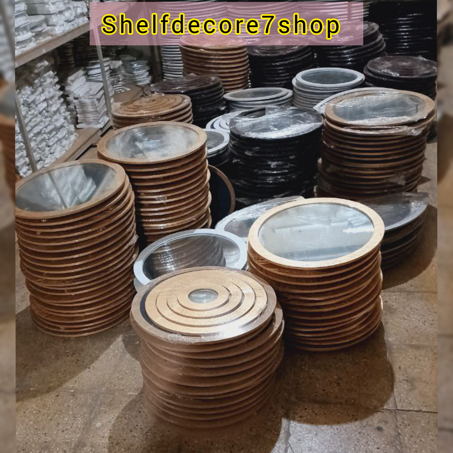 اینه دکوراتیو 5 سایزی رنگ قهوه ای تیره 103