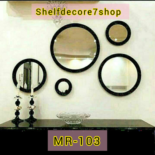 اینه دکوراتیو 5 سایزی رنگ قهوه ای تیره 103